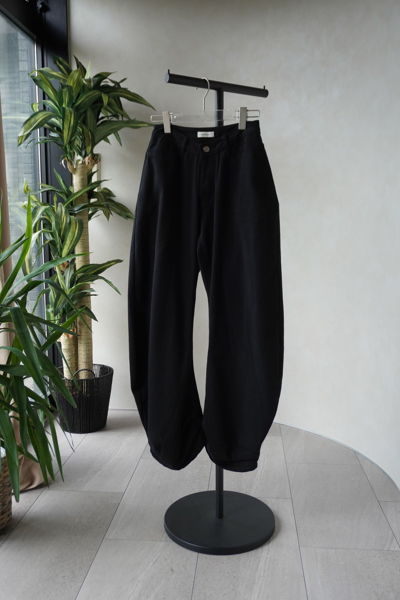 ドレープデニム (スタッズなしブラック) draped denim pants(unisex) (Black) /  26SS