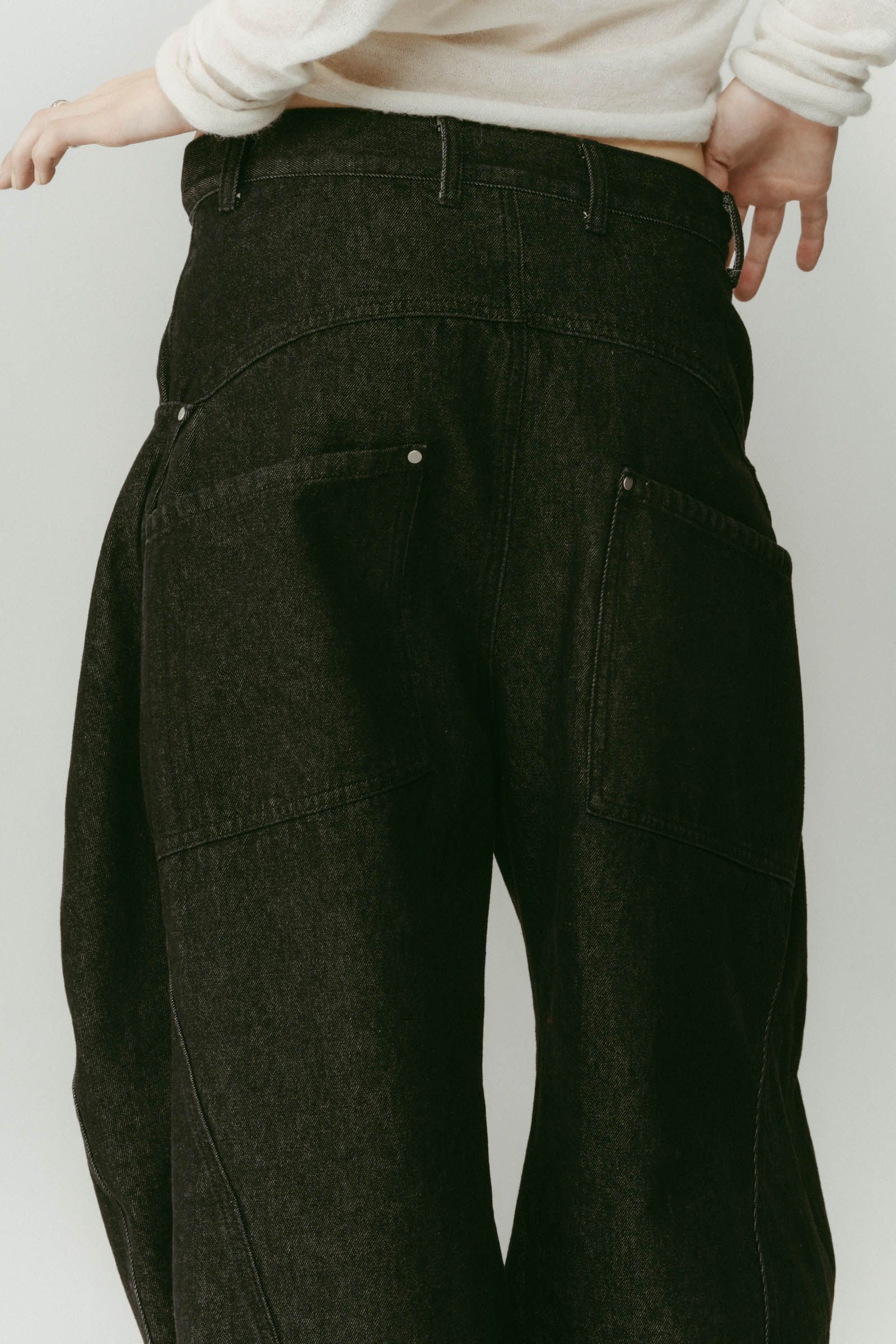 tuck design denim pants / タックデザインデニムパンツ (デニムブラック) / 25AW