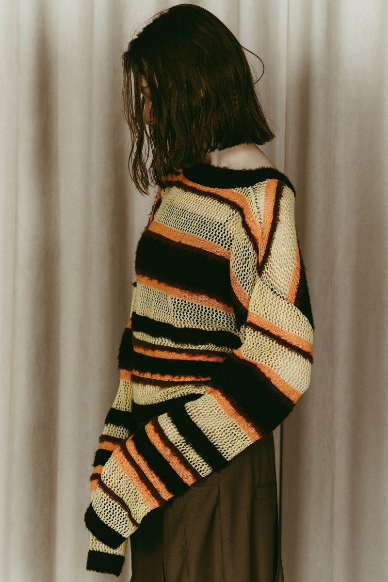 double-faced border knit / ダブルフェイス ボーダーニット (Yellow) / 26SS