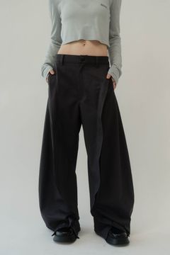 slit deformed pants(unisex) / スリット ディフォームド パンツ (グレー) / 25SS