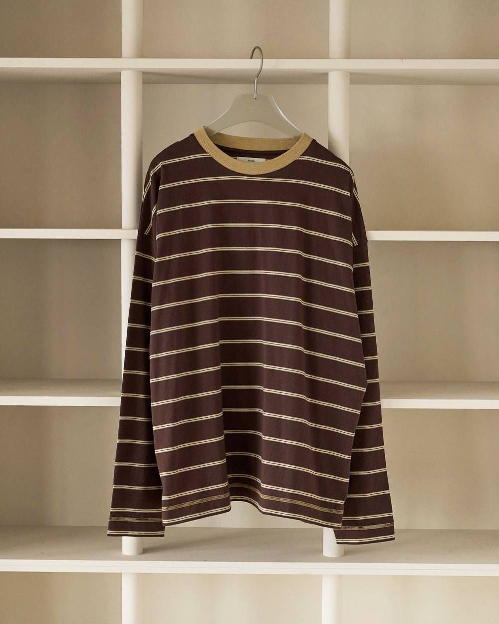 ボーダー ルーズロンT (ブラウン) Border Loose Long T-shirts (Brown) /  26AW