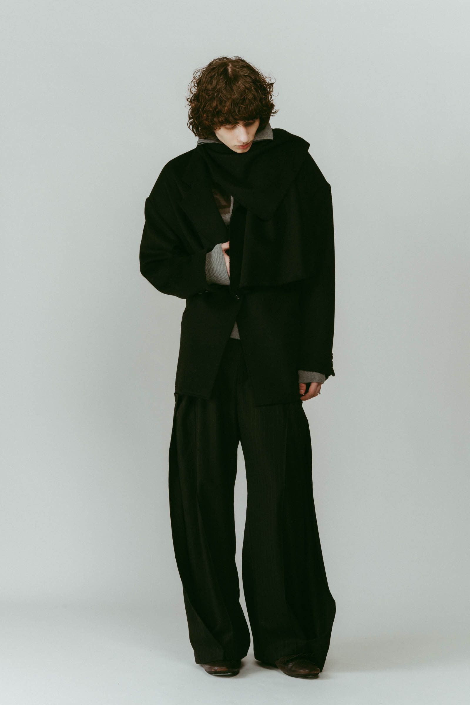 muffler overlay jacket(unisex) / マフラー オーバージャケット (ブラック) / 25AW