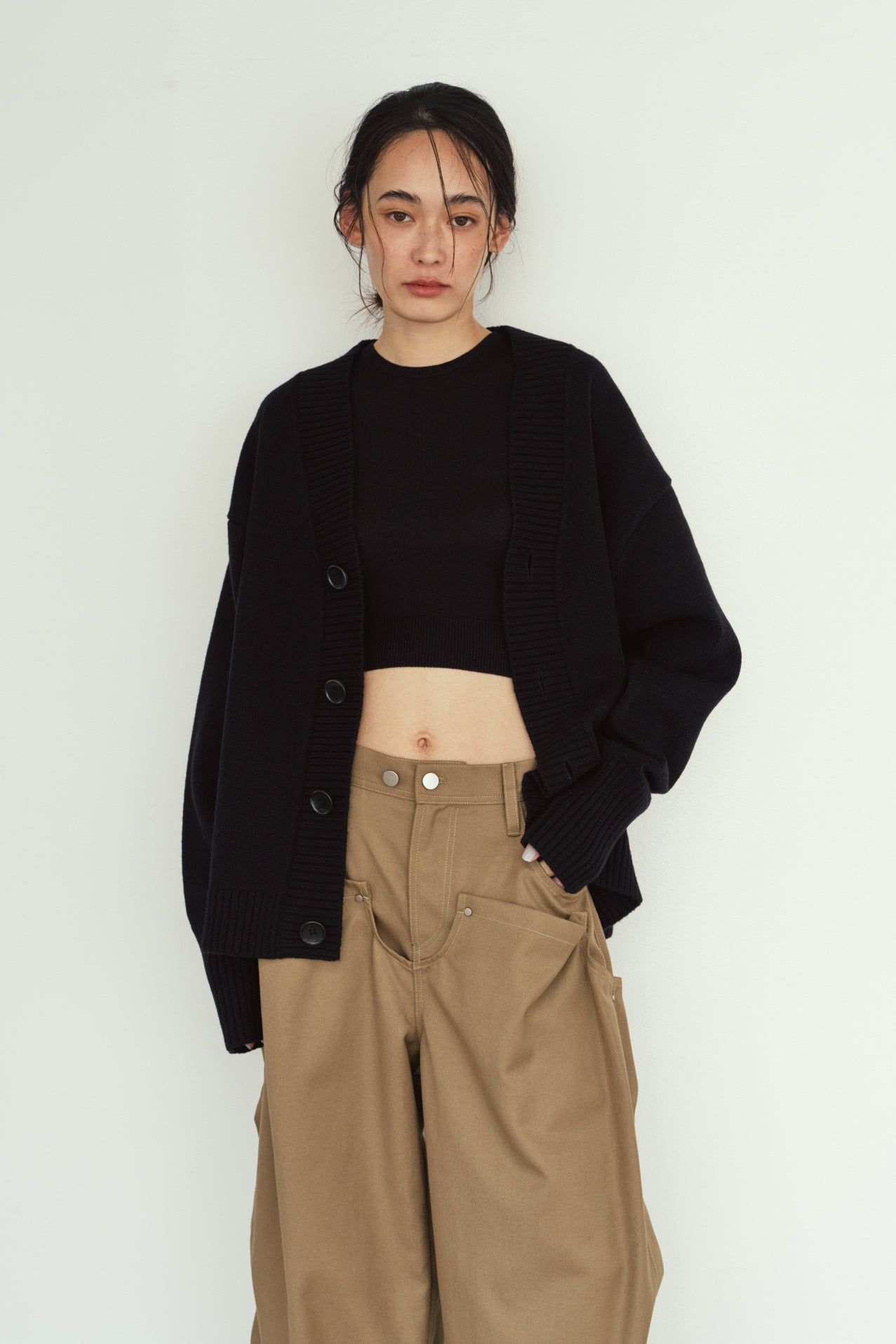 2ピース カーディガン (ブラック) 2-piece cardigan (Black) / 26AW