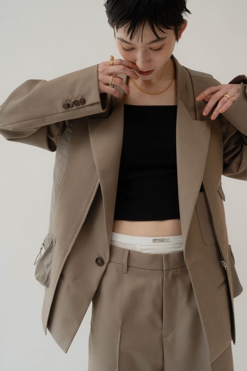 2piece custom jacket(unisex) / 2ピース カスタム ジャケット (ベージュ) / 25SS