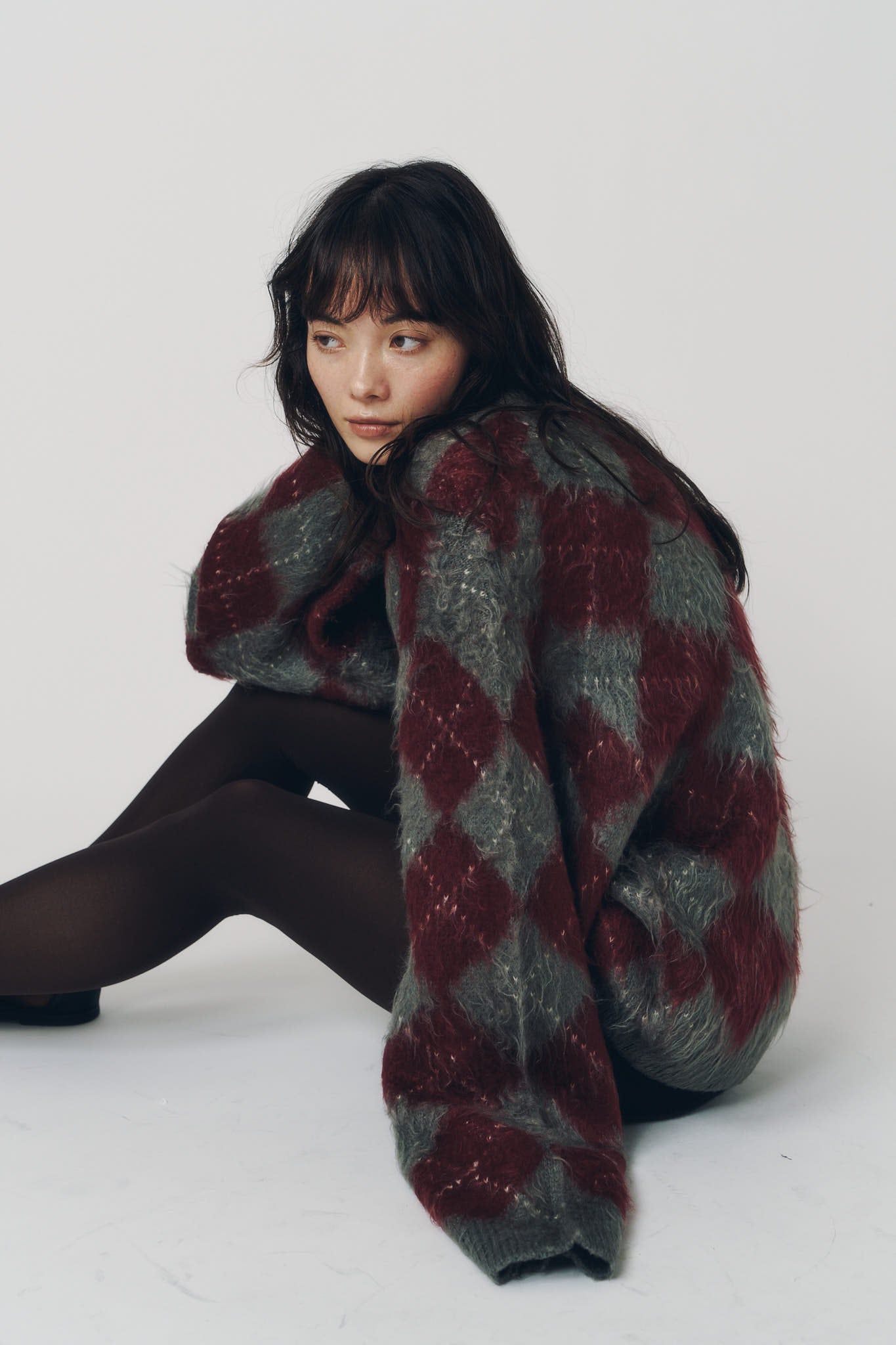 アーガイルニット (レッド) argyle knit(unisex) (Red) / 26AW