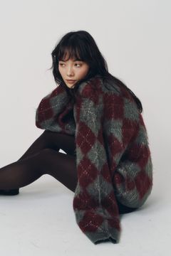 アーガイルニット (レッド) argyle knit(unisex) (Red) / 26AW