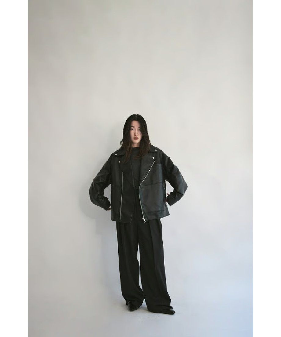 THINK FUR 合皮ジャケット THINK FUR - 【25AW】Leather Docking Fur Jacket (ブラック