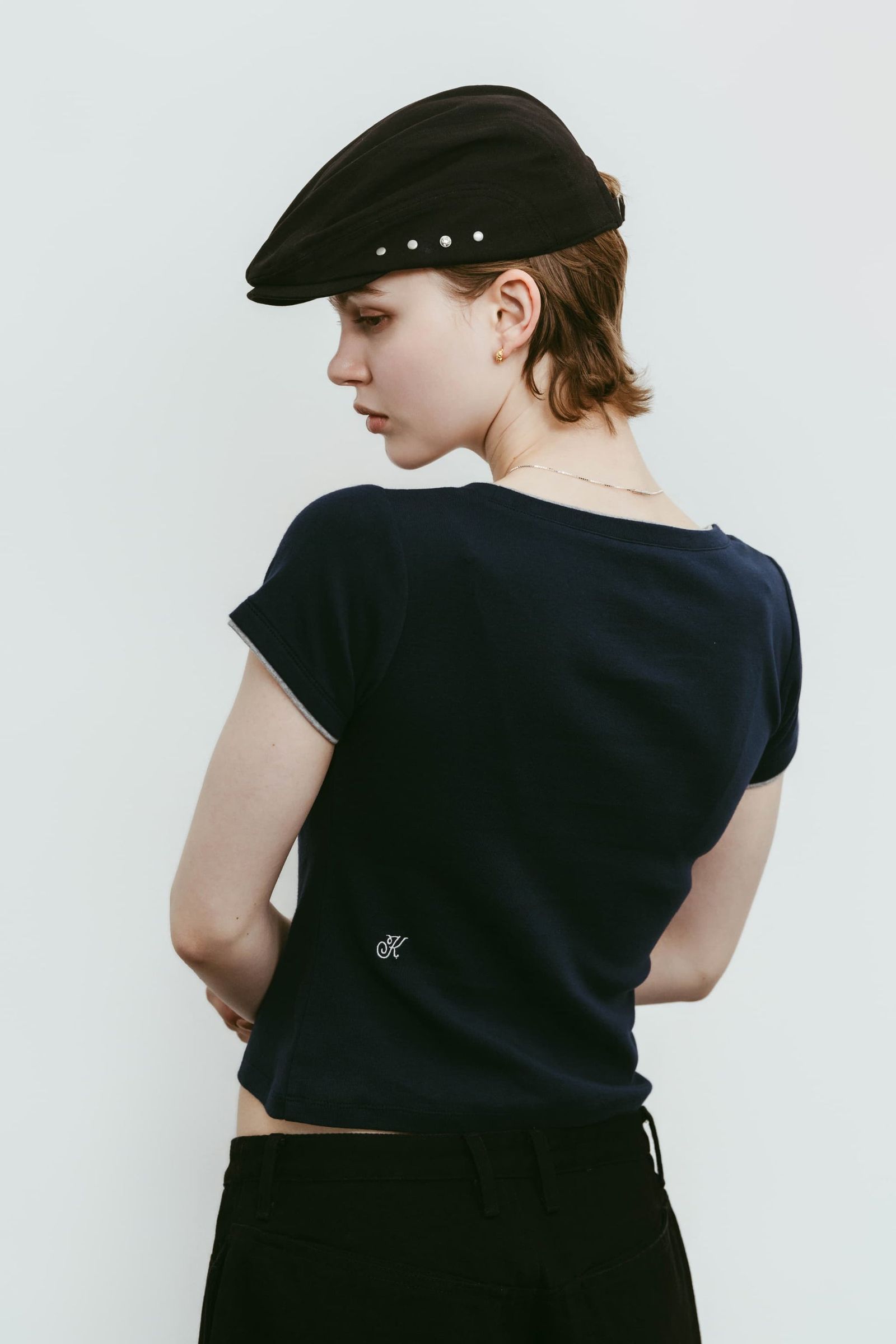 レイヤード クルーネックTシャツ (ネイビー) layered crewneck tee (Navy) /  26SS