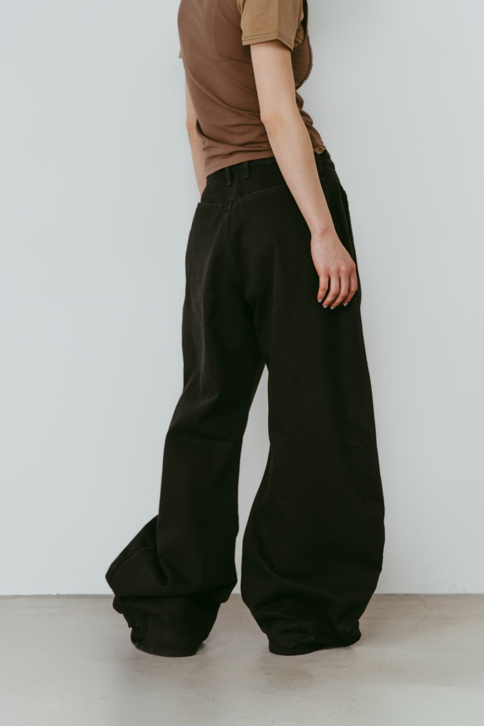 ドレープデニム (スタッズなしブラック) draped denim pants(unisex) (Black) /  26SS