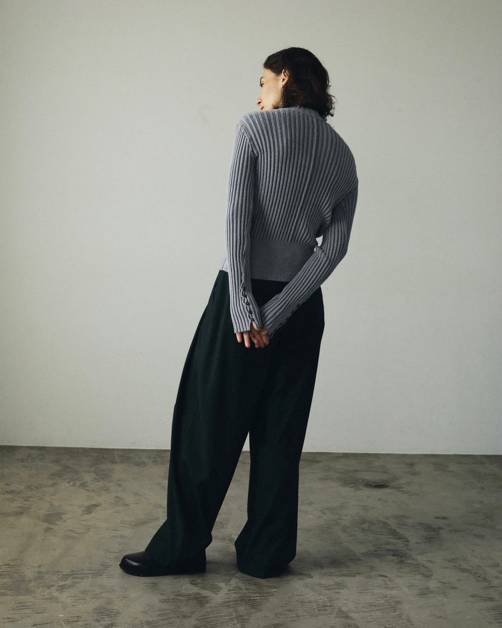 Velour Rib Knit / ベロアリブニット (ライトグレー)