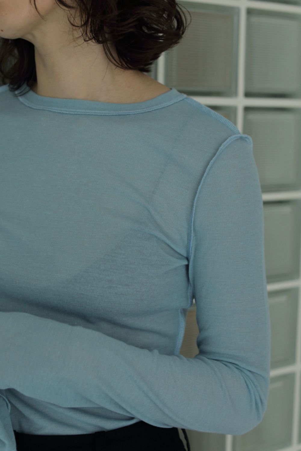 Reversible Long T-shirts / リバーシブルロングTシャツ (ライトブルー)