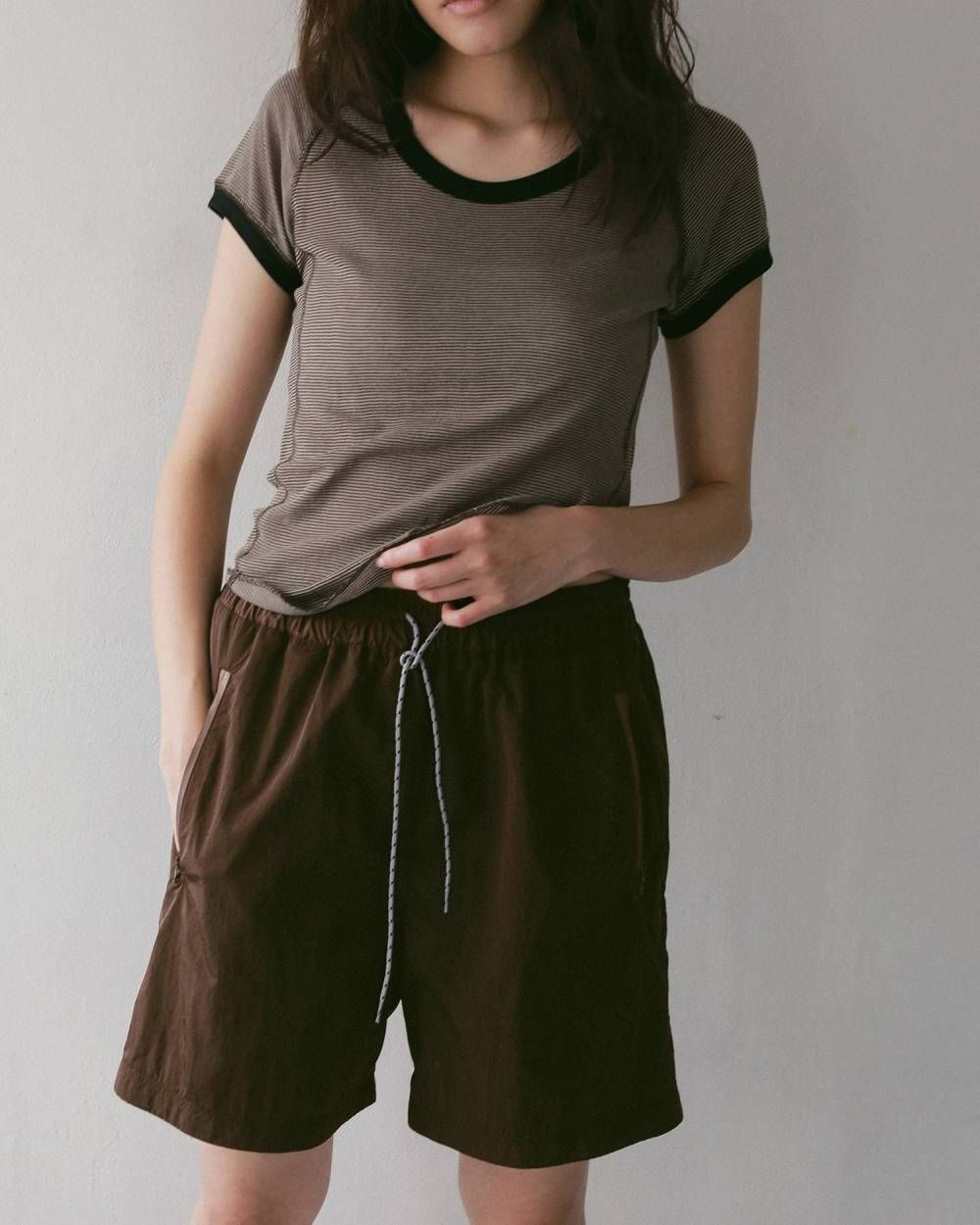 ナイロンハーフパンツ (ブラウン) Nylon Half Pants (Brown) / 27SS