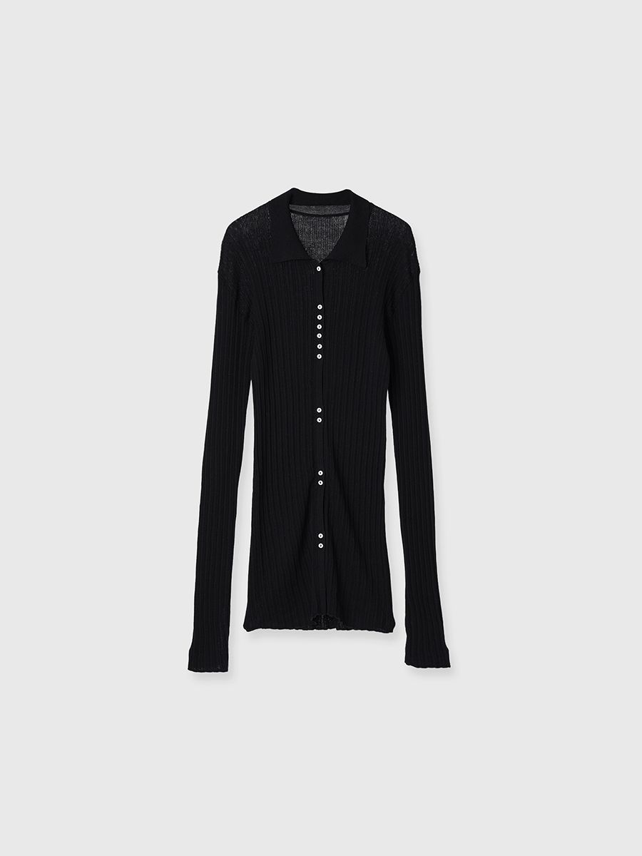 【25SS】KNIT BUSTIER LONG SHIRTS / ニットビスチェ ロングシャツ (ブラック)