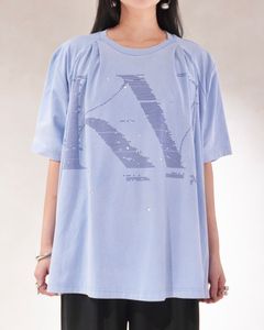 タック オーバーサイズTシャツ (ブルー) tuck detail oversized tee(unisex) (Blue) /  26SS