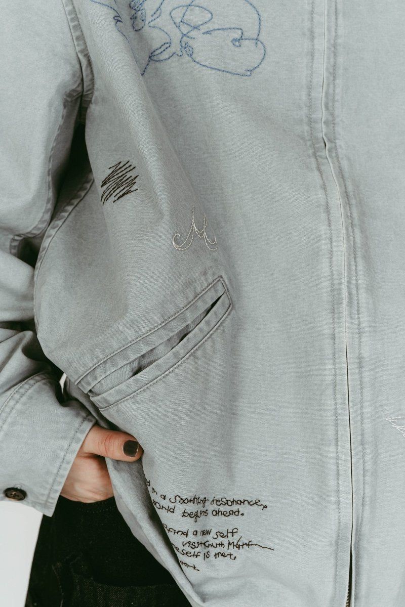 embroidered jacket(unisex) (Blue) / レタリング刺繍 ジャケット (ブルー) / 26SS