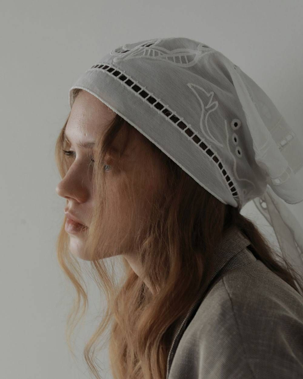 カットワークスカーフ (ホワイト) Cutwork Scarf (White) / 27SS