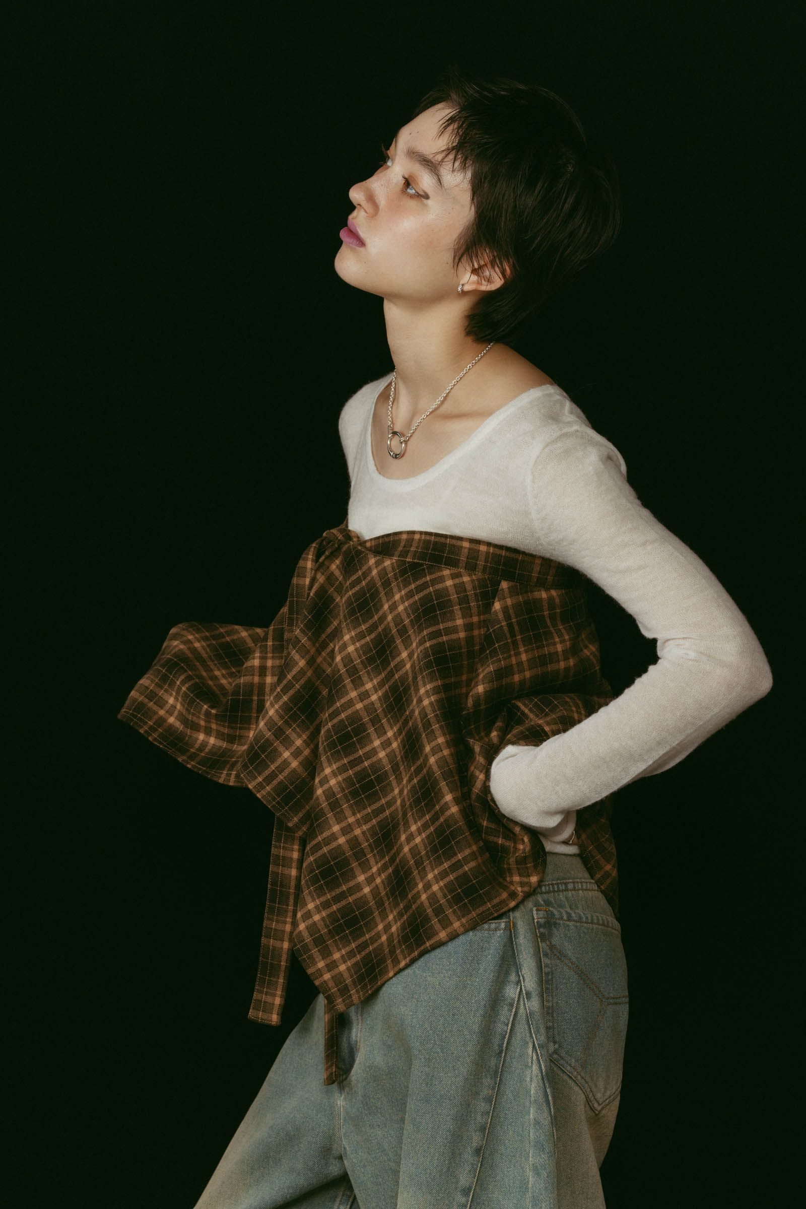 shirt wrap denim pants / シャツ巻き デニム (ブルー) / 25AW