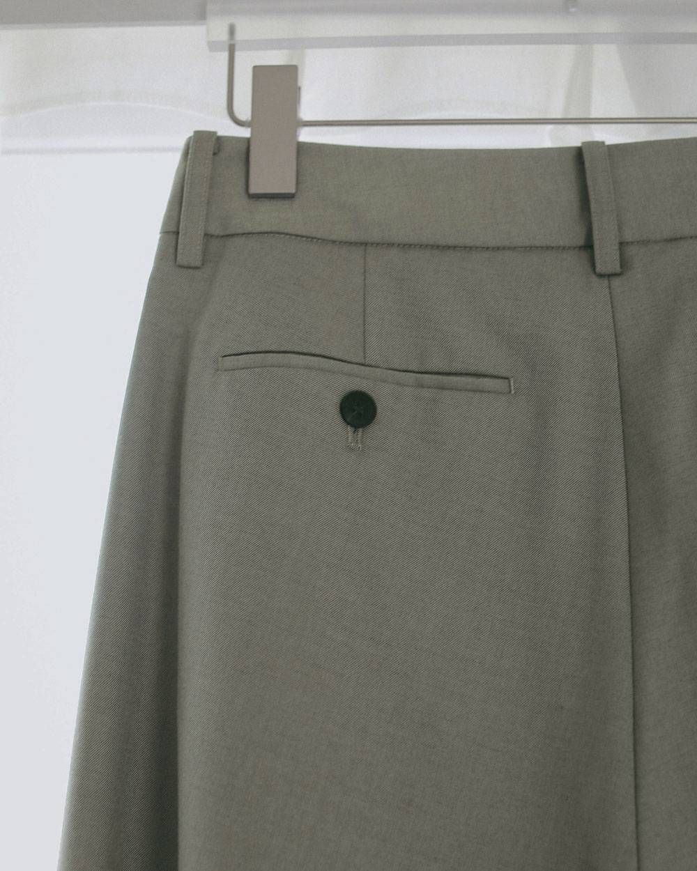 ツイル タックワイドパンツ (オリーブ) Twill Tuck Widepants (Olive) / 27SS