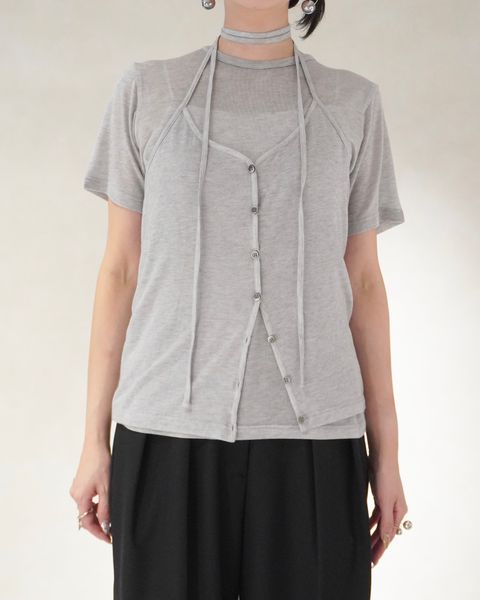 レイヤードカットトップス (グレー) LAYERED CUT TOPS (Gray) /  26SS