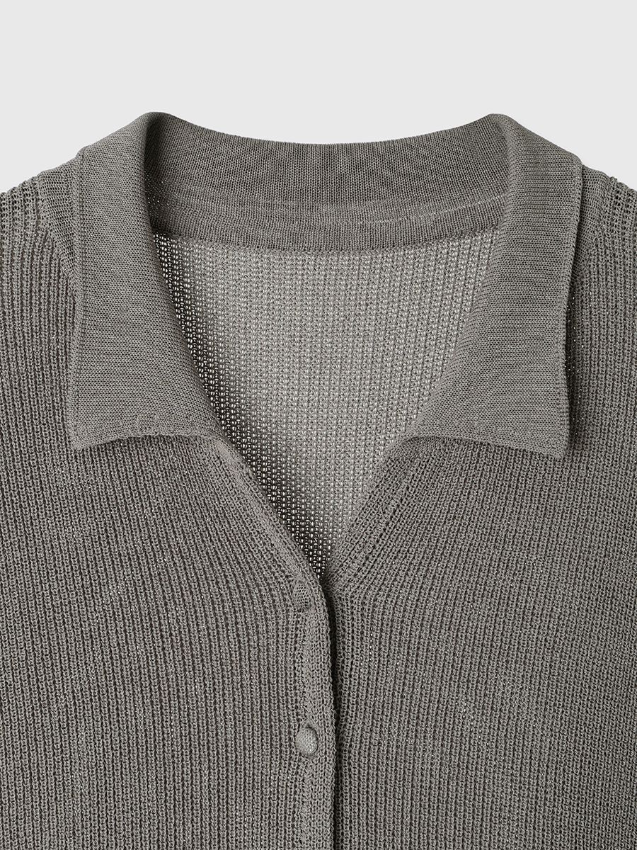 【25SS】ACETATE KNIT SHIRTS / アセテート ニットシャツ (グレーベージュ)