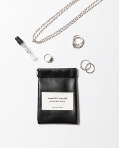 color leather small case / カラーレザー スモールケース (ブラック)