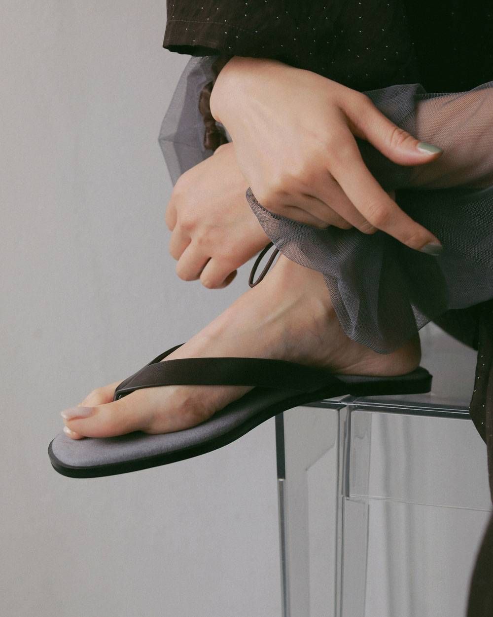 バイカラー トングサンダル (ブラウン) Bicolor Tongs Sandals (Brown) / 27SS