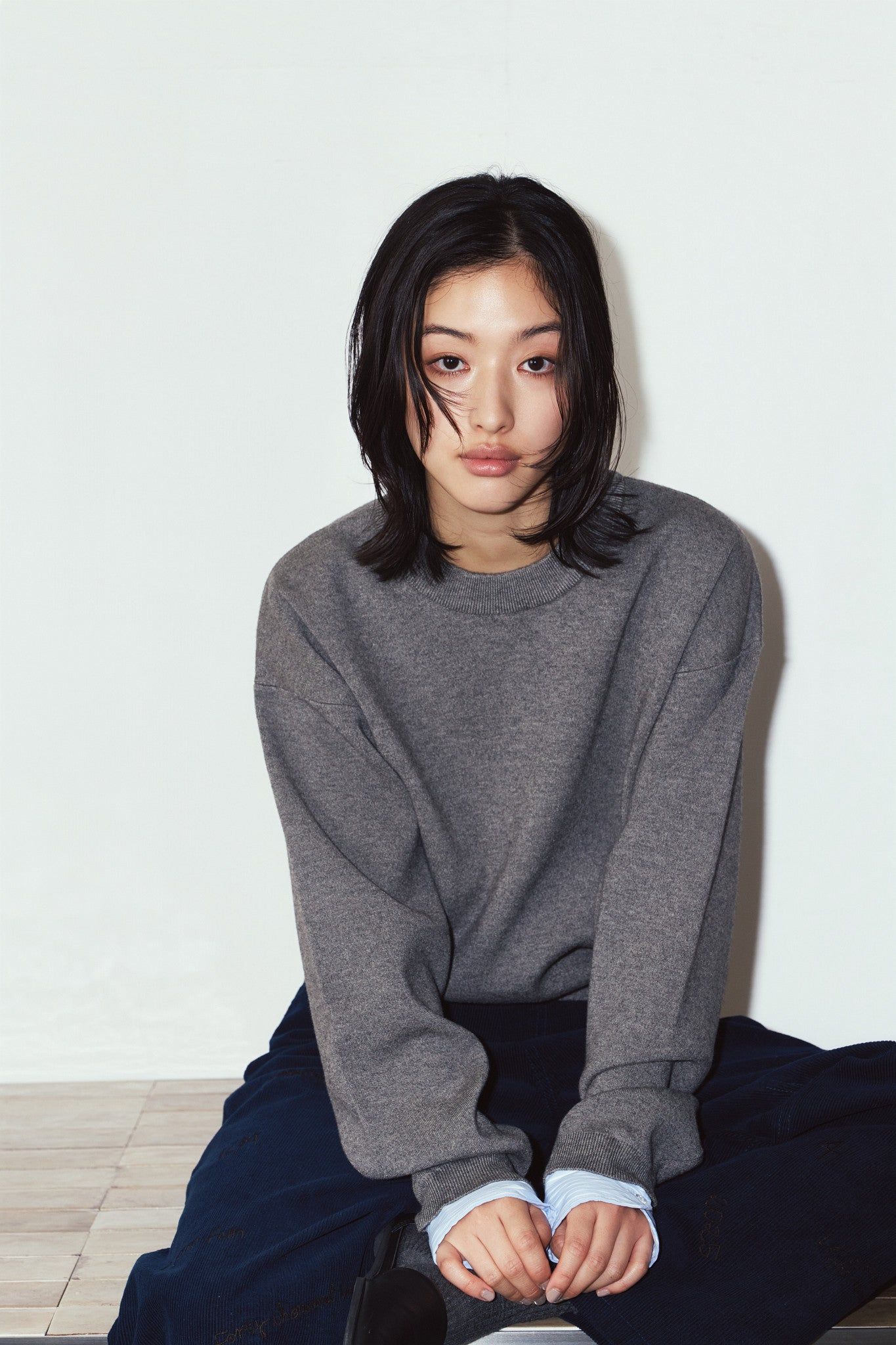 【LADIESサイズ】2ウェイ ノームコア ニット (グレー) 2way cuffs normcore knit (Gray) / 26AW