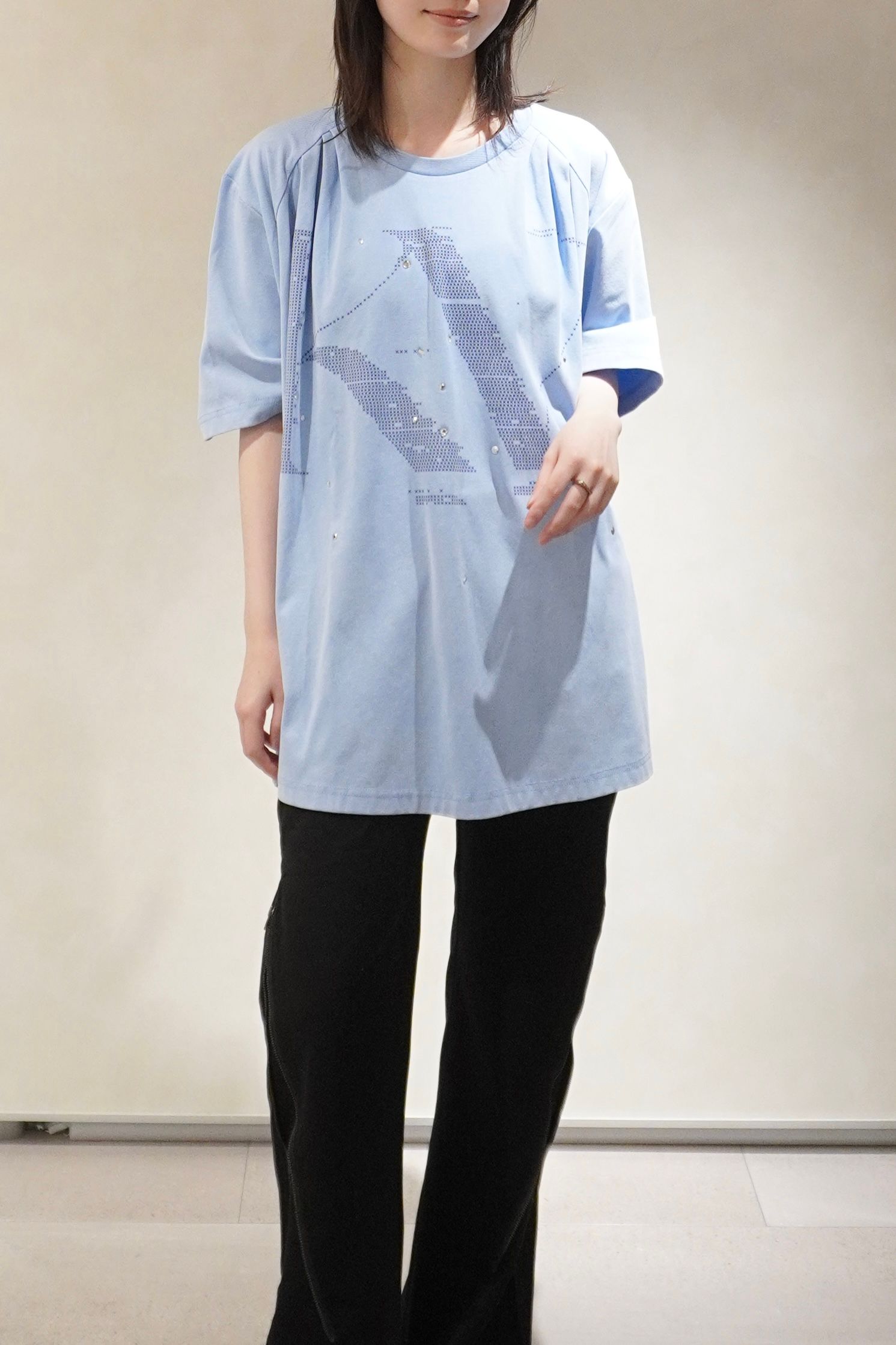 タック オーバーサイズTシャツ (ブルー) tuck detail oversized tee(unisex) (Blue) /  26SS
