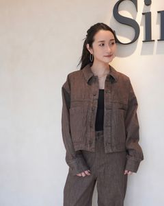 Cindy'sデニムジャケット (ブラウン)