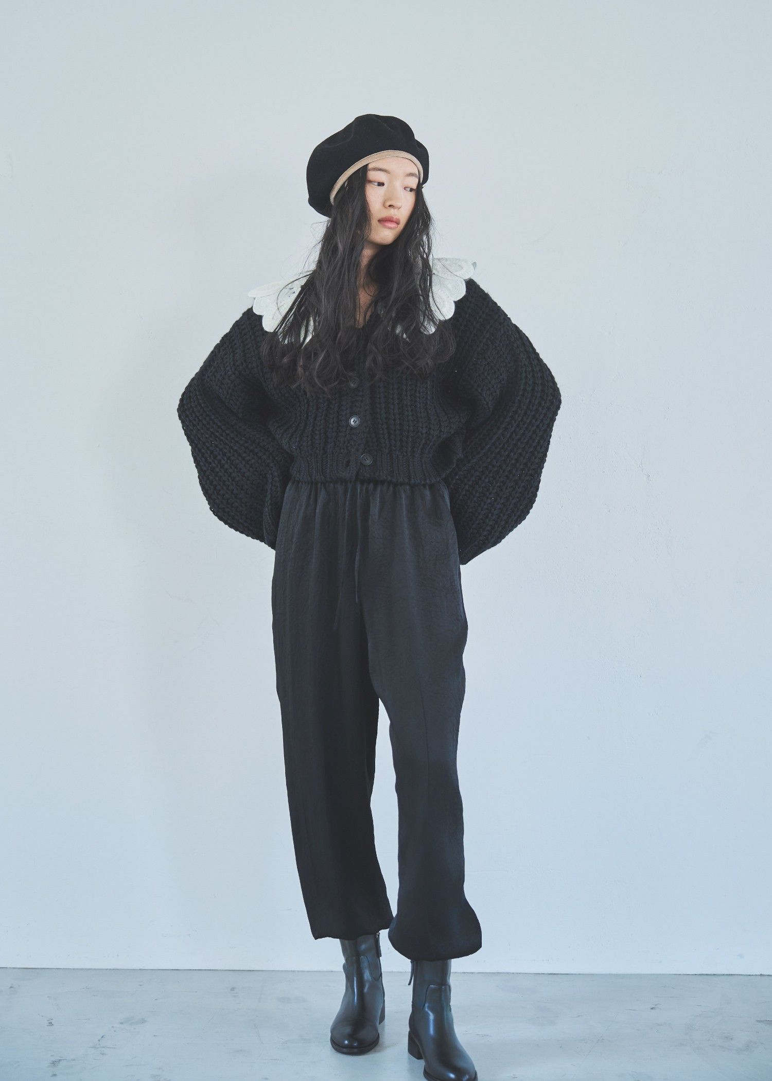 【MAISON Birth × WILLFULLY】VELWOOL LIGHT BERET / ベルウールライトベレー帽 (ブラック) / 25AW /