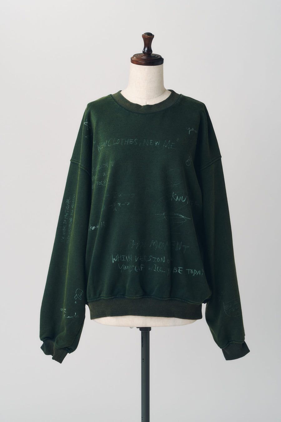 メッセージ スウェット (グリーン) message sweatshirt(unisex) (Green) / 26AW