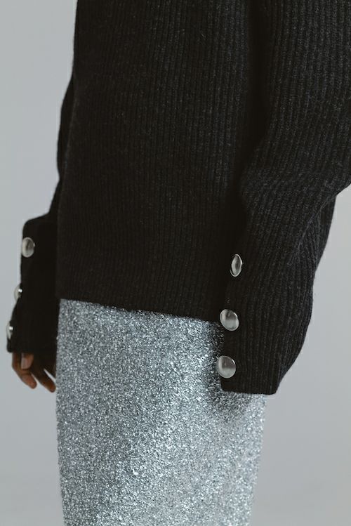 【25AW】RAGLAN CREWNECK KNIT / ラグランクルーネックニット (チャコールグレー)