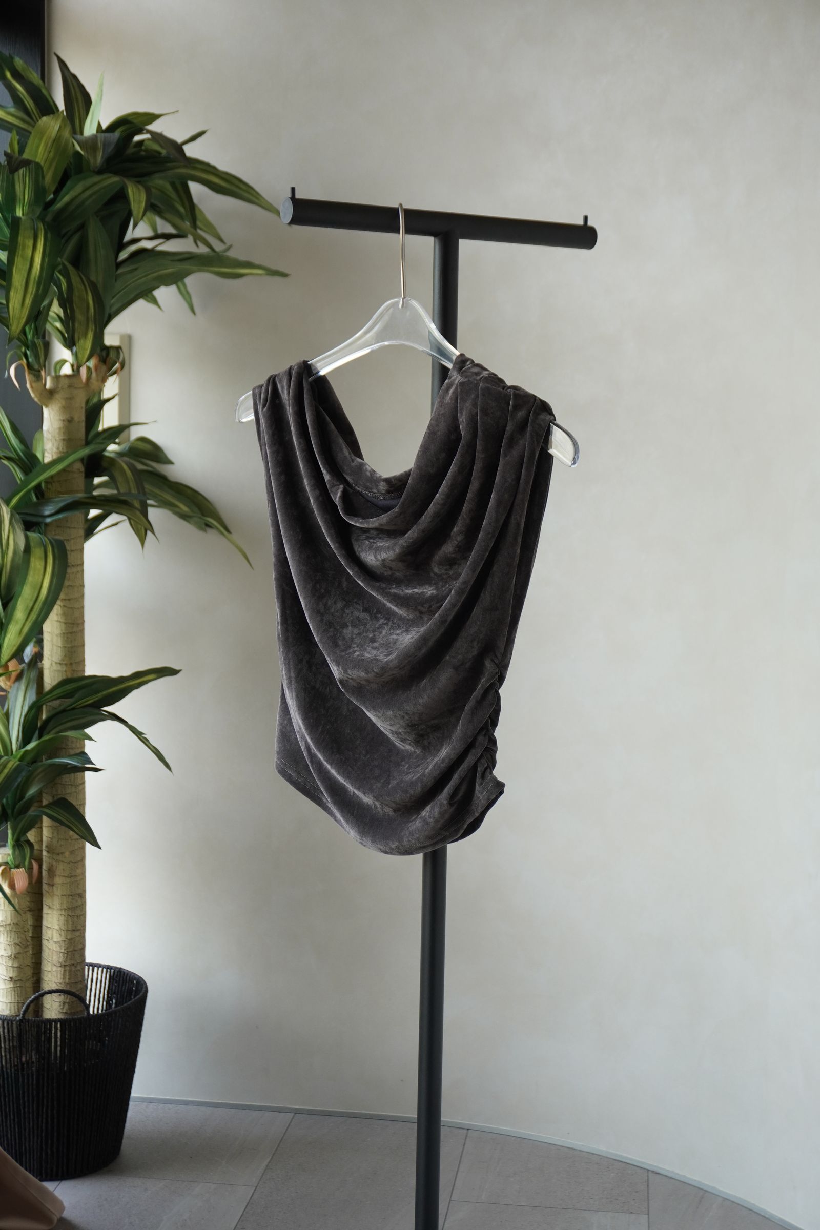 シアーベロア トップス (グレー) sheer velour top (Gray) /  26SS