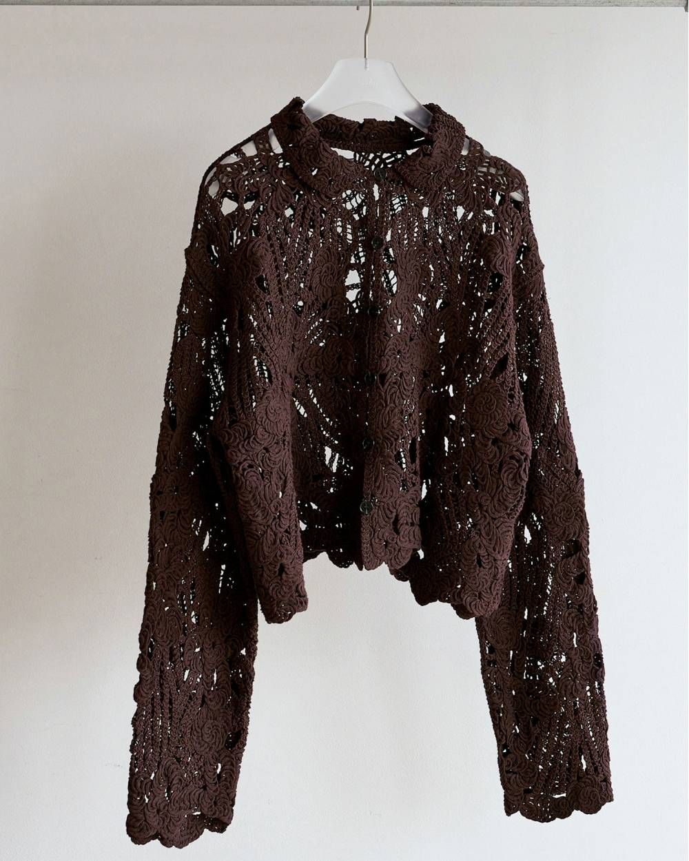 エンブロイダリーオーバーシャツ (ブラウン) Embroidery Over Shirts (Brown) /  26AW