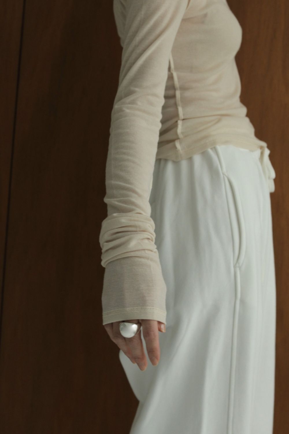 anuke Reversible Long T-shirts クリーム　新品 ànuke online store（アンヌーク） / Reversible Long T