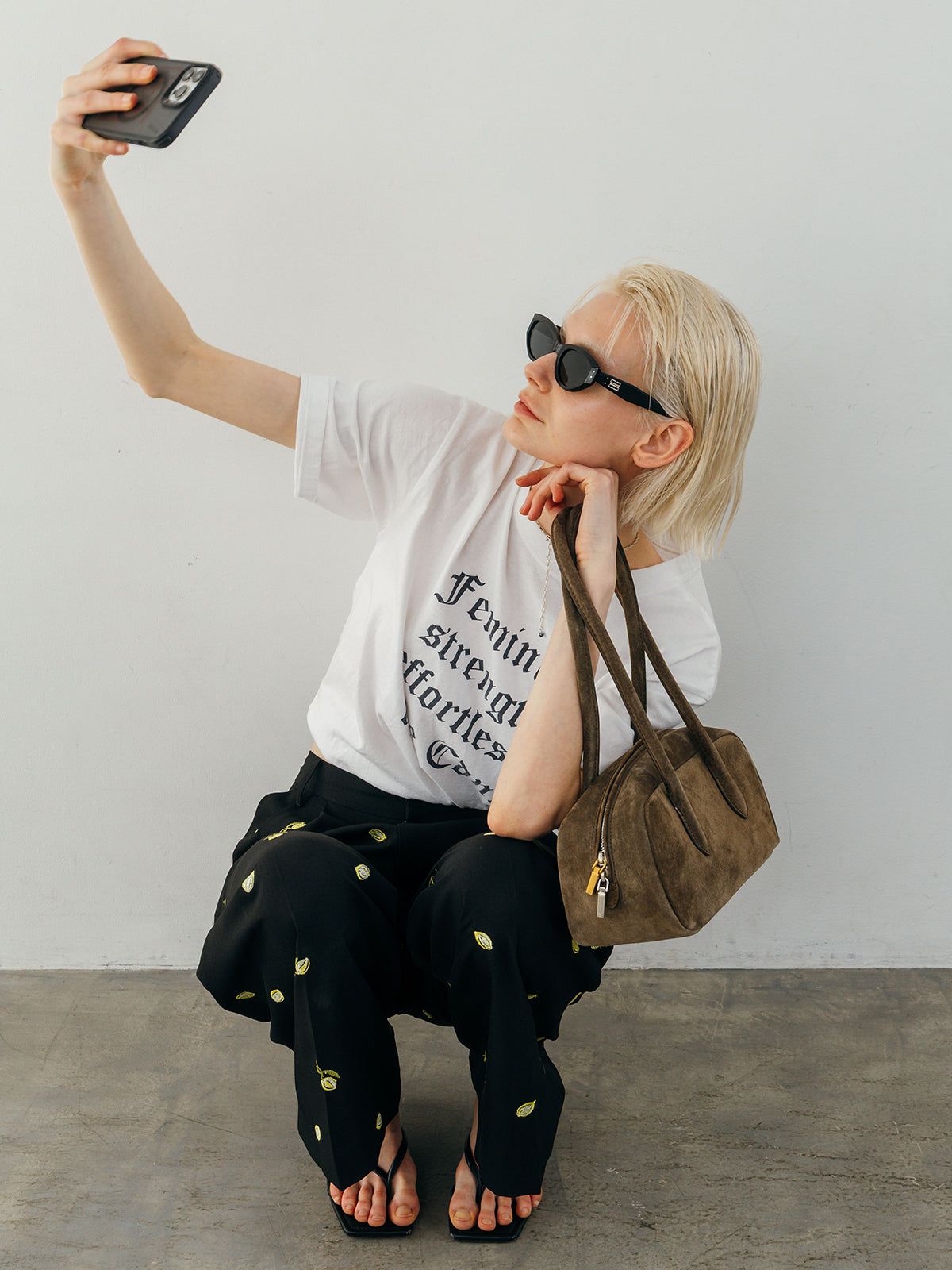 モチーフ エンブロイダリーパンツ (ブラック) MOTIF EMBROIDERY PANTS (Black) /  26SS