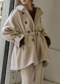middle shaggy volume sleeve trench coat / ミドル シャギートレンチコート (ミルクティー) / 25AW
