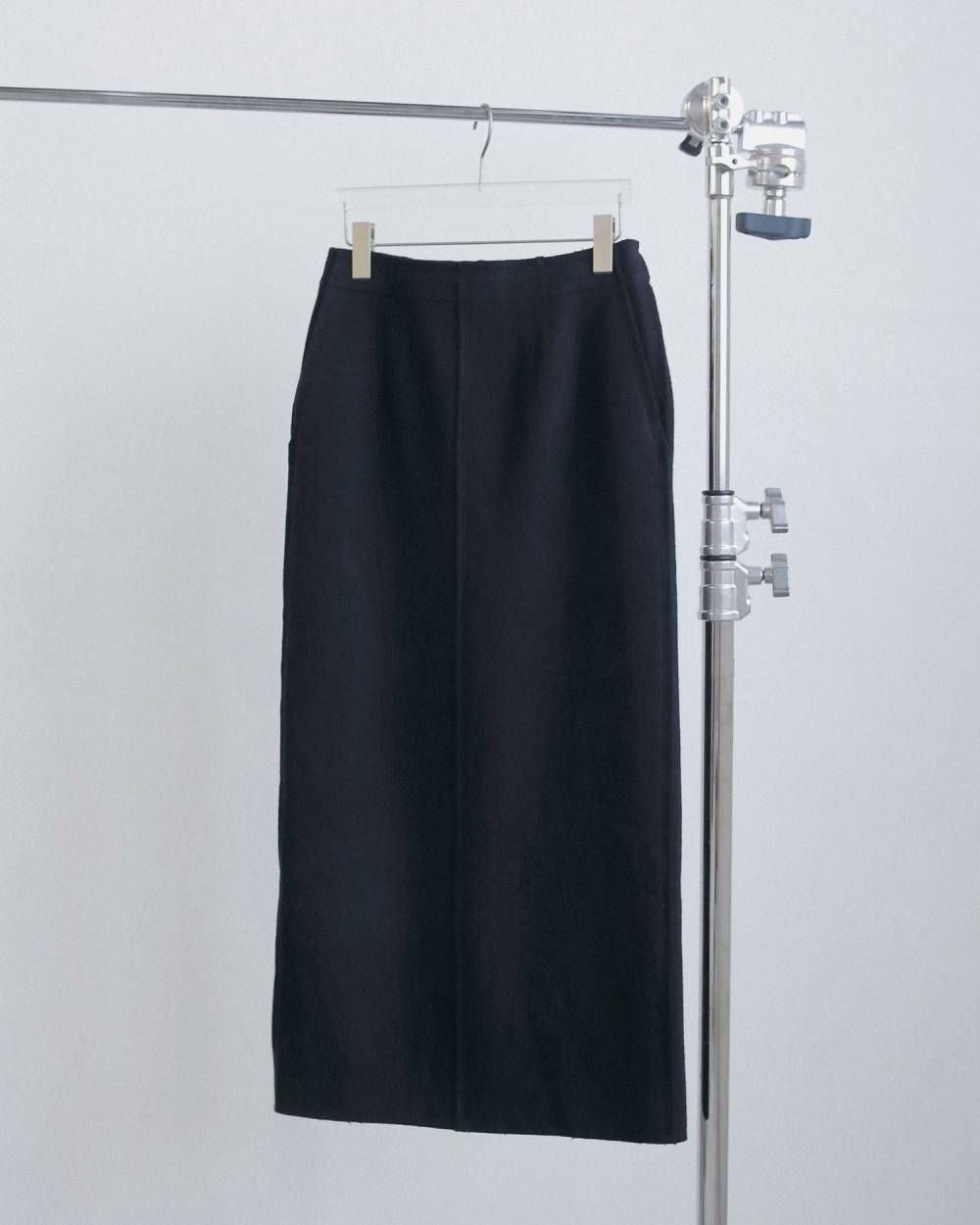 ウールカットオフスカート (ネイビー) Wool Cutoff Skirt (Navy) / 26AW 【6月29日まで期間限定予約】