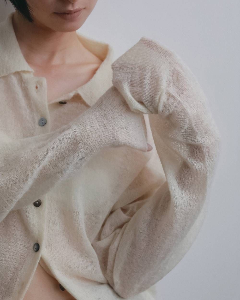 オーバーニットシャツ (アイボリー) Over Knit Shirts (Ivory) / 26AW 【6月29日まで期間限定予約】