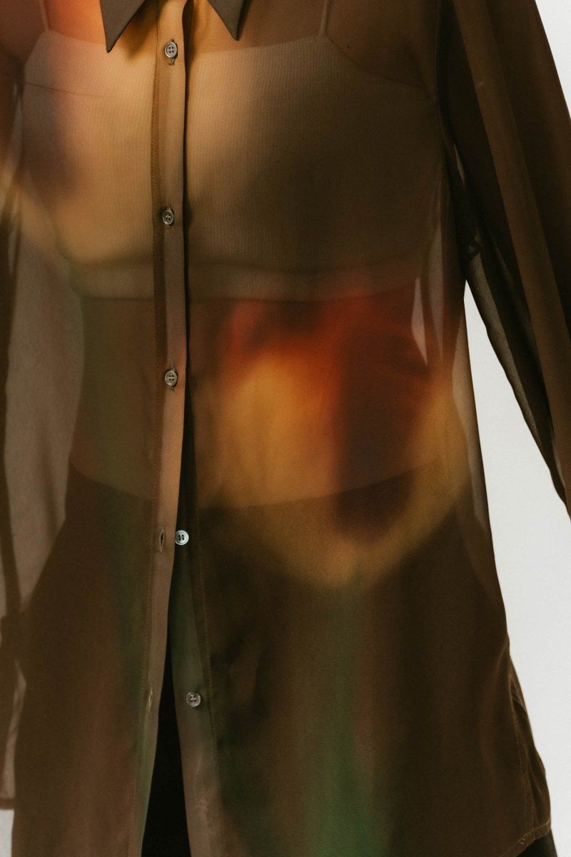 Knuth Marf - flower print sheer shirt / フラワープリント