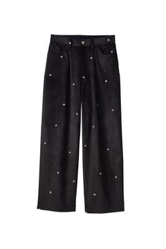 K motif velveteen pants(unisex) / Kモチーフ ベルベットパンツ (ブラック) / 25AW