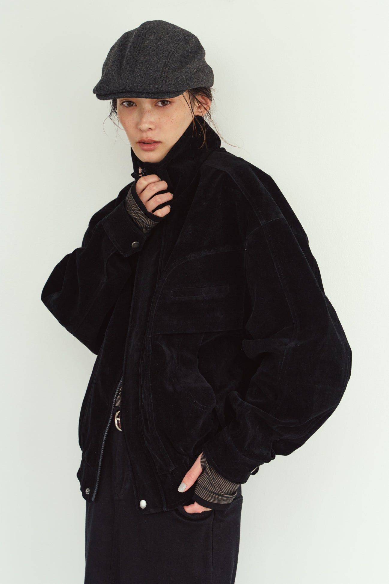 スエードブルゾン (ブラック) suede blouson(unisex) (Black) / 26AW