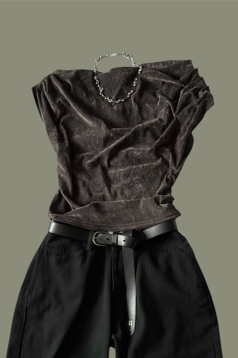 シアーベロア トップス (グレー) sheer velour top (Gray) /  26SS