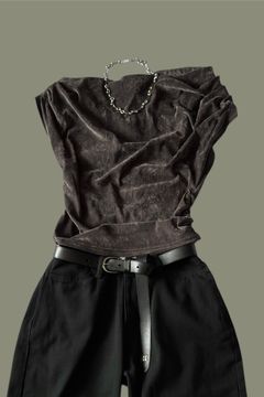 シアーベロア トップス (グレー) sheer velour top (Gray) /  26SS