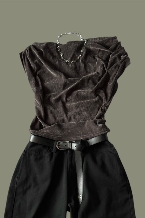シアーベロア トップス (グレー) sheer velour top (Gray) /  26SS