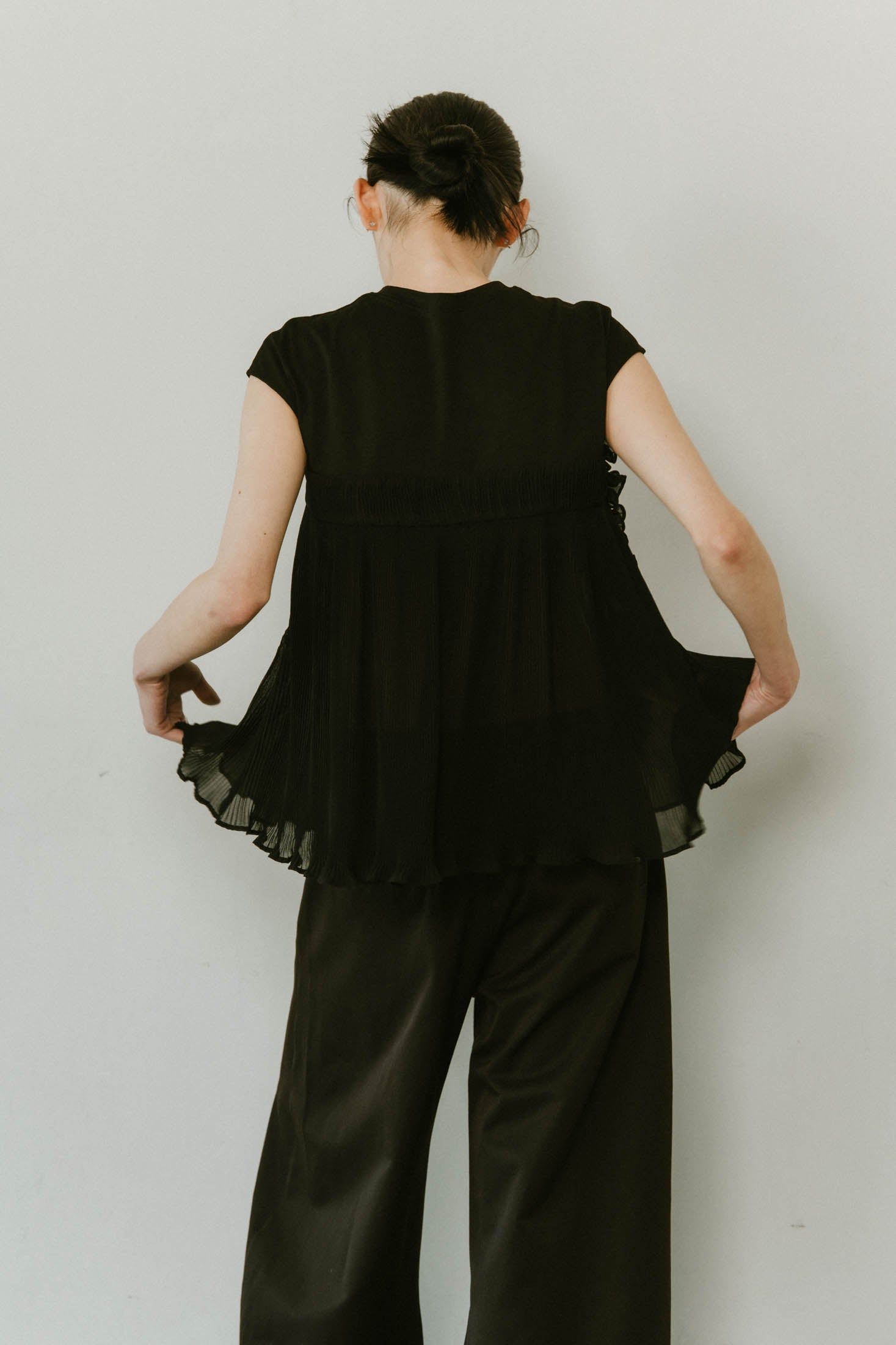 heart motif tulle tops / ハートモチーフ チュールトップス (ブラック) / 25SS