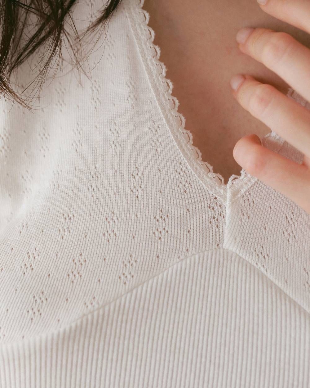 ヴィンテージ パターンメッシュ タンクトップ (ホワイト) Vintage Patternmesh Tanktop (White) / 27SS