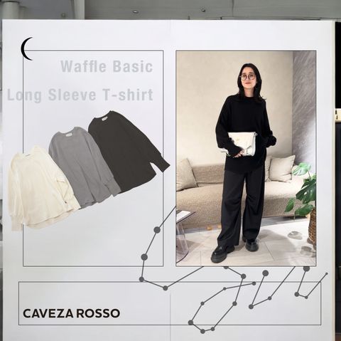 CAVEZA ROSSO ワッフルベーシックロンT