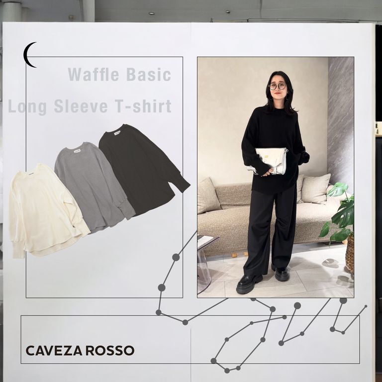 CAVEZA ROSSO ワッフルベーシックロンT