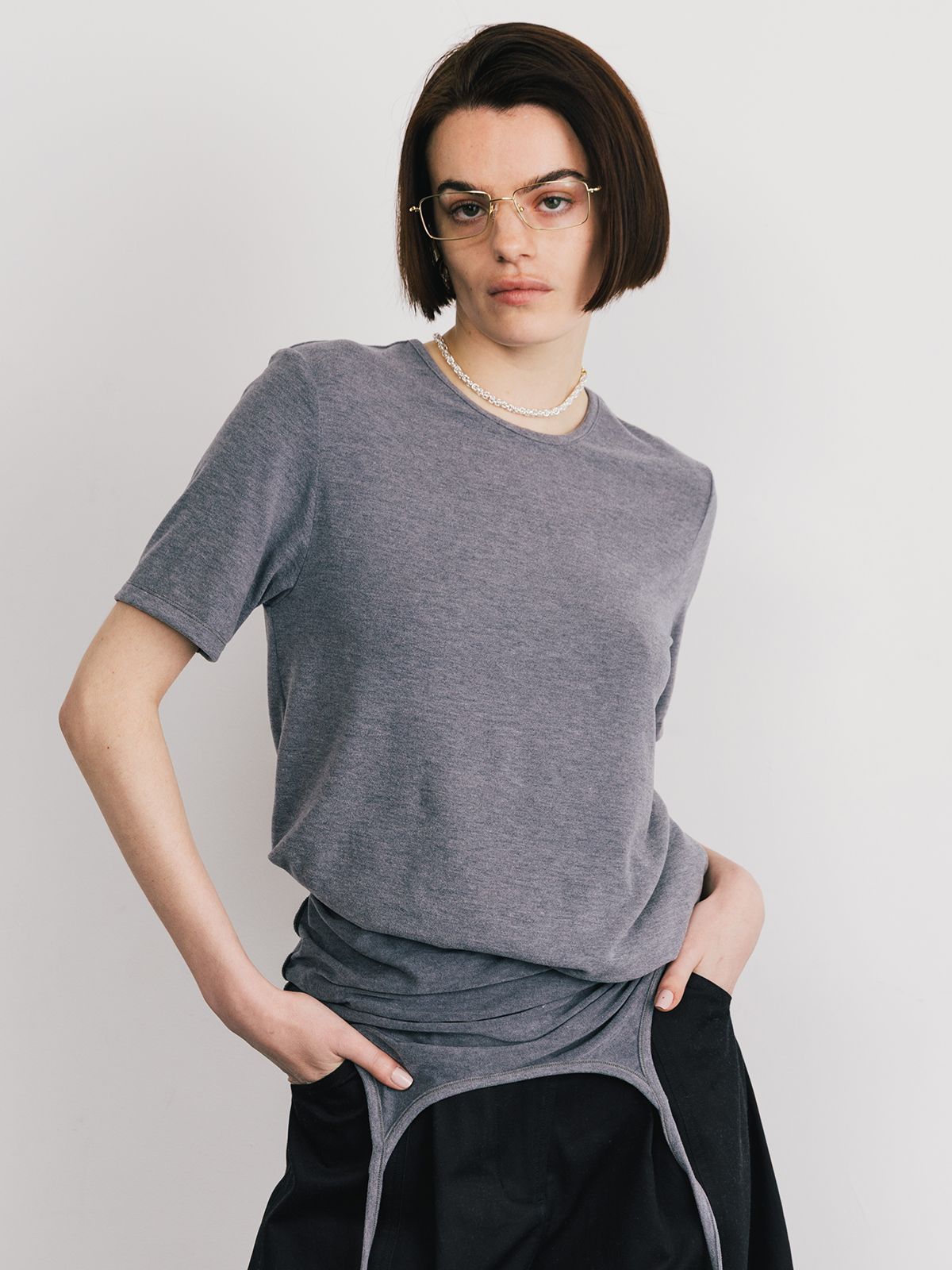 【25SS】SMOOTHY SET TEE SHIRT / スムージー セットTシャツ (グレー)